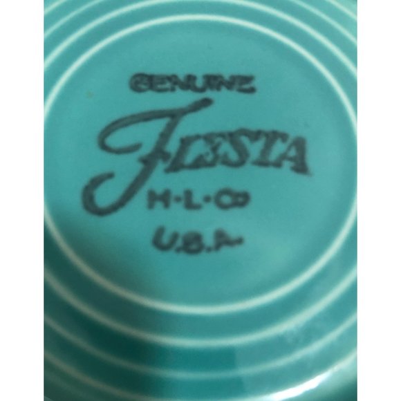 Fiesta HLC Turquoise 3 Piece Set Snack Cup Saucer - Picture 4 of 5